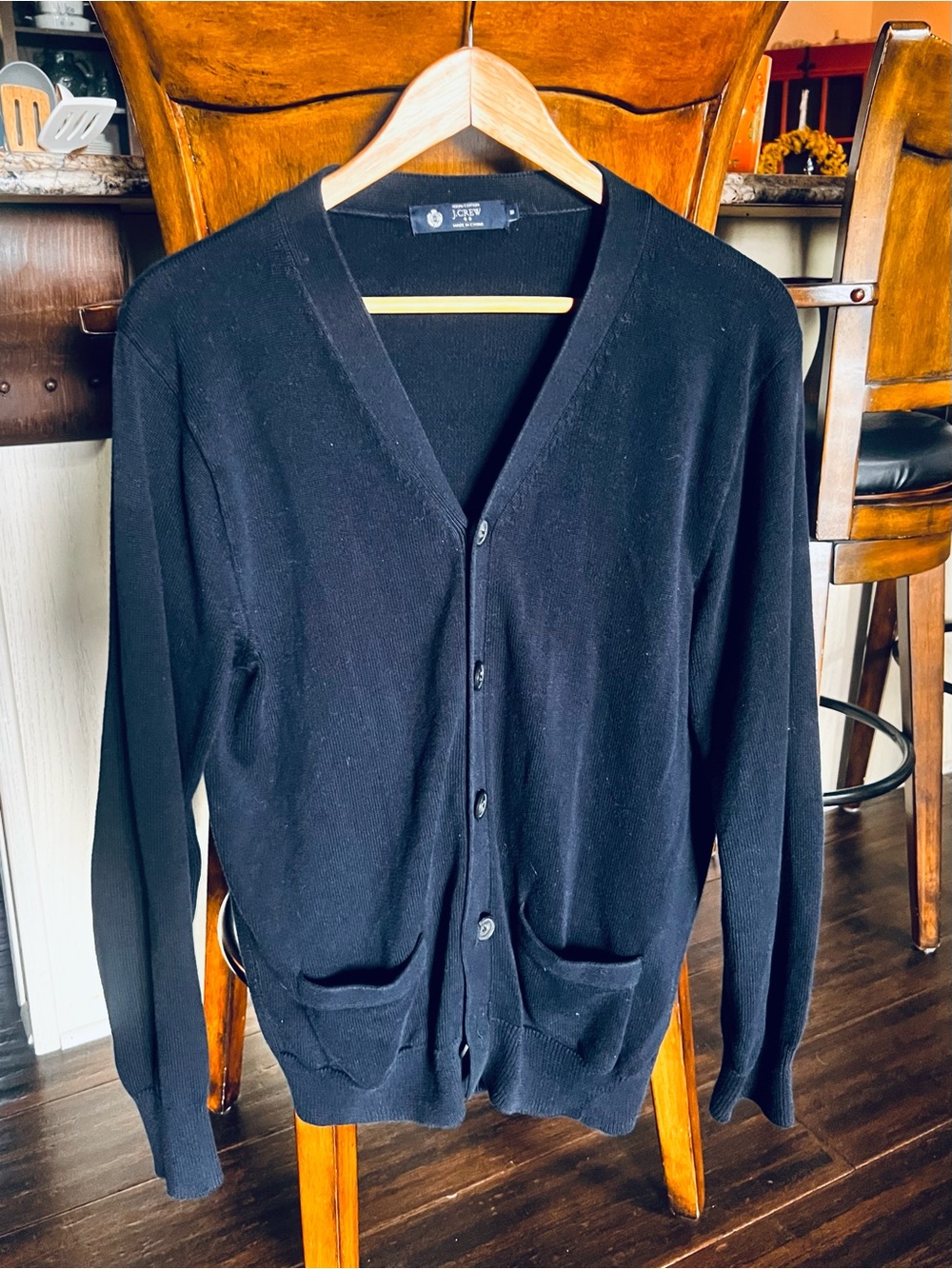 J. Crew Men’s Dark Navy Button-Front V-Neck Cardigan